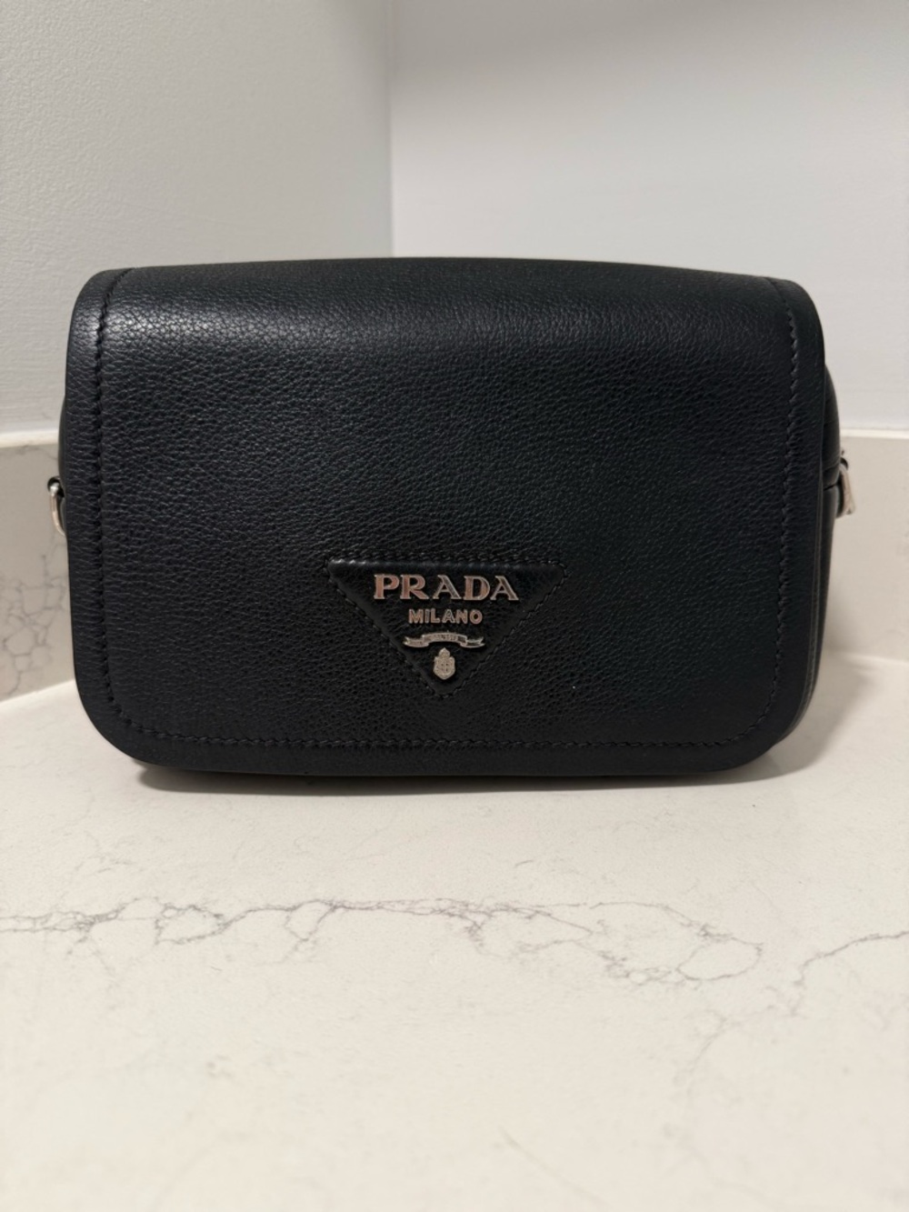 Prada Black Leather Bag with Strap
